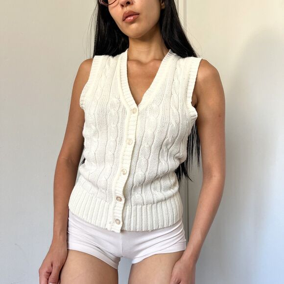 Vintage Cable Knit Sweater Vest - Picture 1 of 4